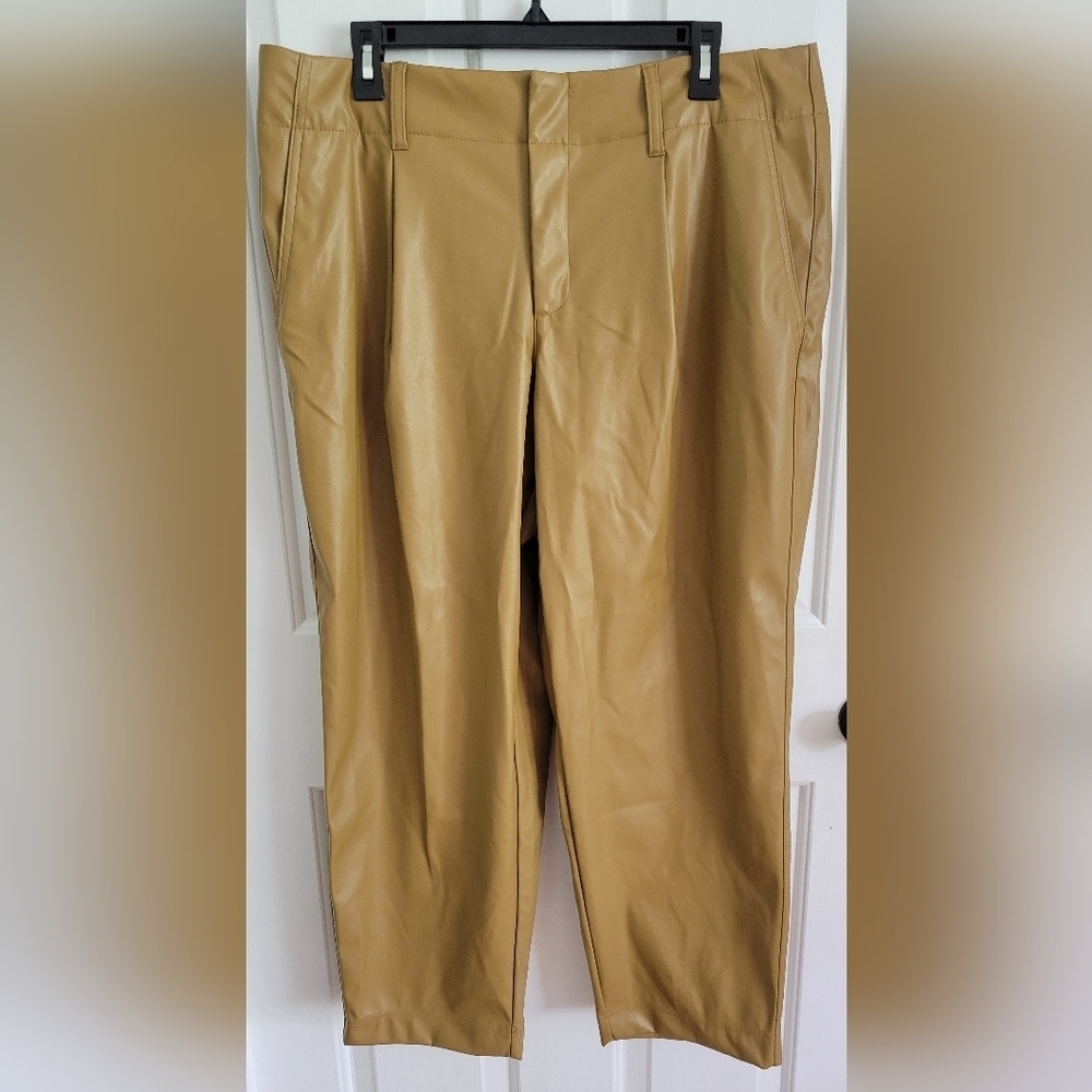 NWT A New Day Dusty Fig High Rise Faux Leather Tapered Ankle Pants Size 16